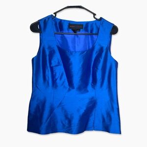 NINA MCLEMORE Blouse Size 4 Blue Color 100% Silk Sleeveless GUC